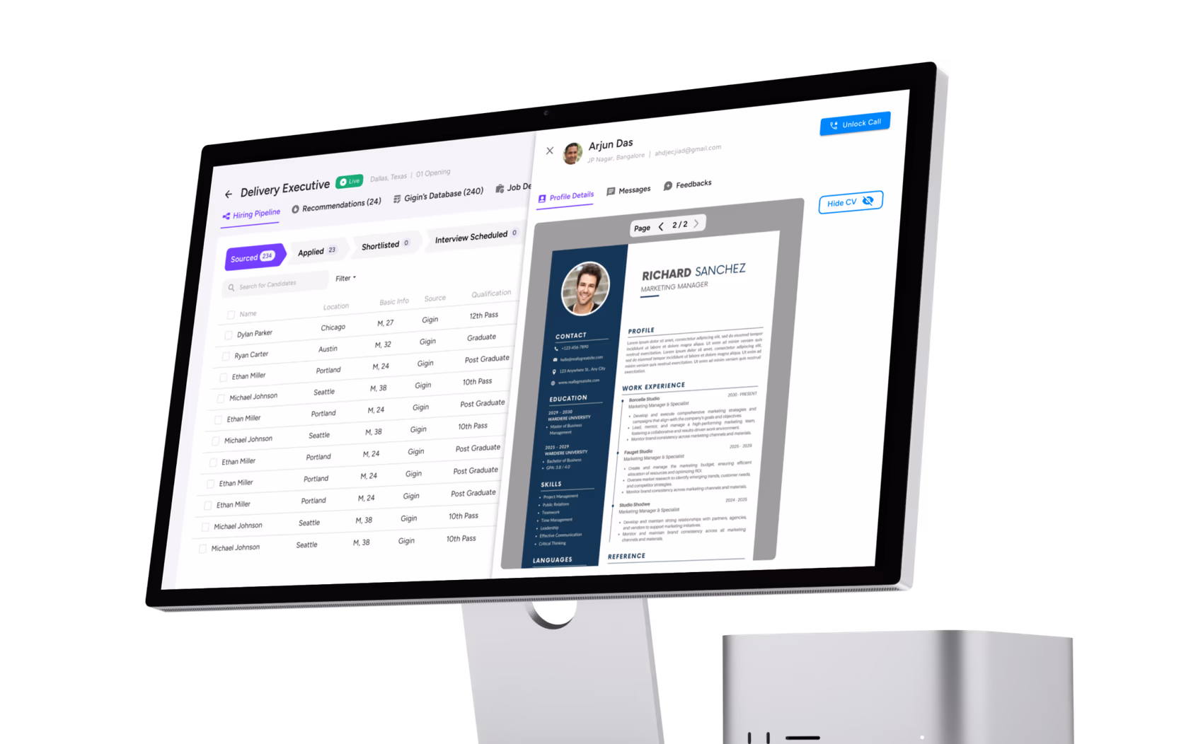 Hiring Suite — native ATS pipeline view