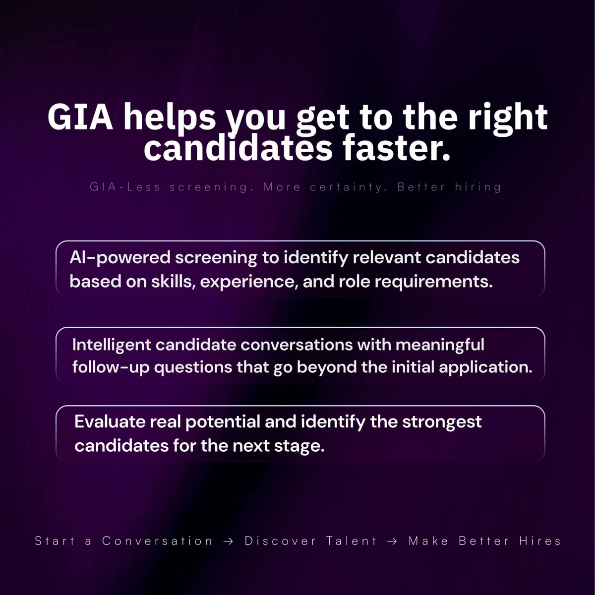 GIA helps you get to the right candidates faster