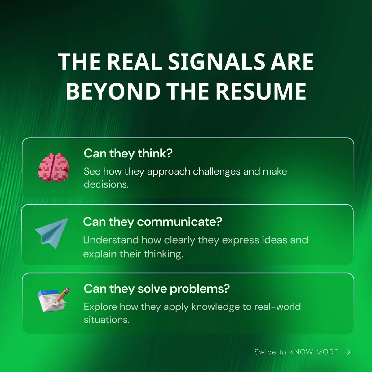 The real signals are beyond the resume